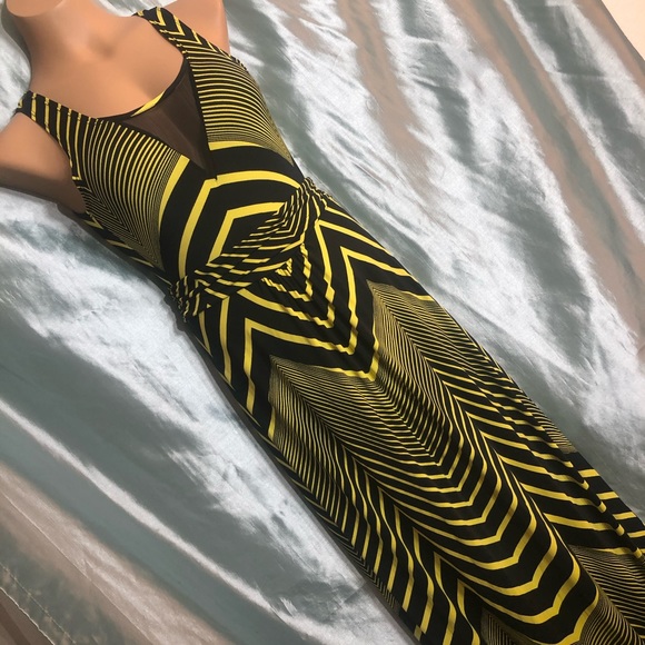 Trippy mesh front/back sexy maxi dress, S - Picture 5 of 5